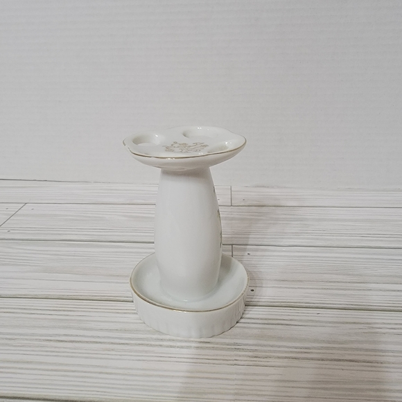 VTG Royal Crown Porcelain Toothbrush Stand White Yellow Floral Japan - Picture 2 of 8